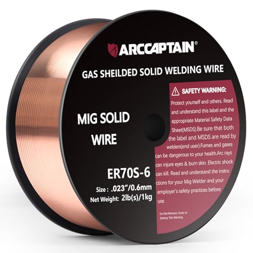 ARCCAPTAIN MIG Welding Wire MIG Wire ER70S6 2Lbs Gas Solid Carbon Steel Low Splatter MIG Welding Wire Compatible With Lincoln Miller Forney Harbor Welder 1KG 0023 2Lb - Image 1