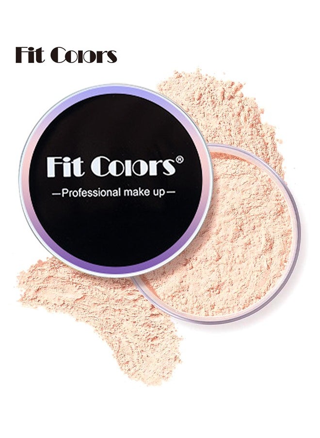 Fit Colors مسحوق تثبيت فضفاض ، مسحوق تثبيت مسحوق شفاف مسحوق وجه فضفاض طويل الأمد للتحكم في الزيت ، مسحوق تشطيب خفيف الوزن للوجه ، لون بشرة موحد ، مسحوق تثبيت مقاوم للماء (وردي فاتح)  - Image 1