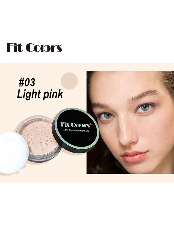 Fit Colors مسحوق تثبيت فضفاض ، مسحوق تثبيت مسحوق شفاف مسحوق وجه فضفاض طويل الأمد للتحكم في الزيت ، مسحوق تشطيب خفيف الوزن للوجه ، لون بشرة موحد ، مسحوق تثبيت مقاوم للماء (وردي فاتح)  - Image 2