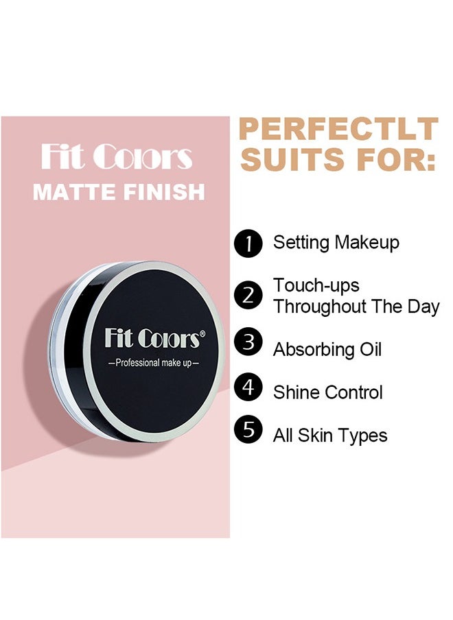 Fit Colors مسحوق تثبيت فضفاض ، مسحوق تثبيت مسحوق شفاف مسحوق وجه فضفاض طويل الأمد للتحكم في الزيت ، مسحوق تشطيب خفيف الوزن للوجه ، لون بشرة موحد ، مسحوق تثبيت مقاوم للماء (وردي فاتح)  - Image 4