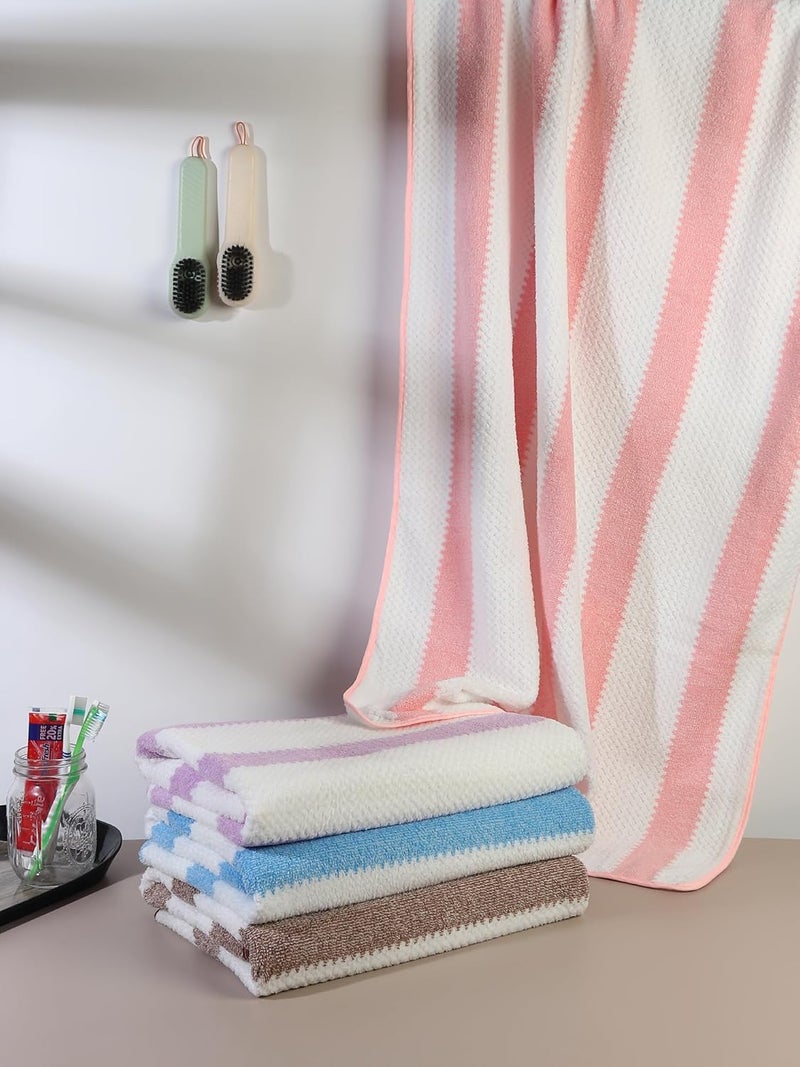 LIVING HUB LIVING HUB UltraSoft Microfiber 350 GSM Bath Towel Soft Plush QuickDry Highly Absorbent Bath Towel for Men Women and Kids Size 70 x 140 CM Oyster Pink  - Image 4