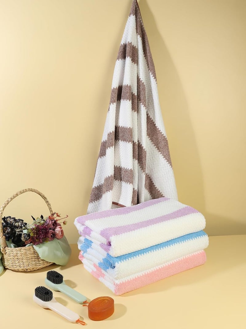 LIVING HUB LIVING HUB UltraSoft Microfiber 350 GSM Bath Towel Soft Plush QuickDry Highly Absorbent Bath Towel for Men Women and Kids Size 70 x 140 CM Oyster Pink  - Image 2