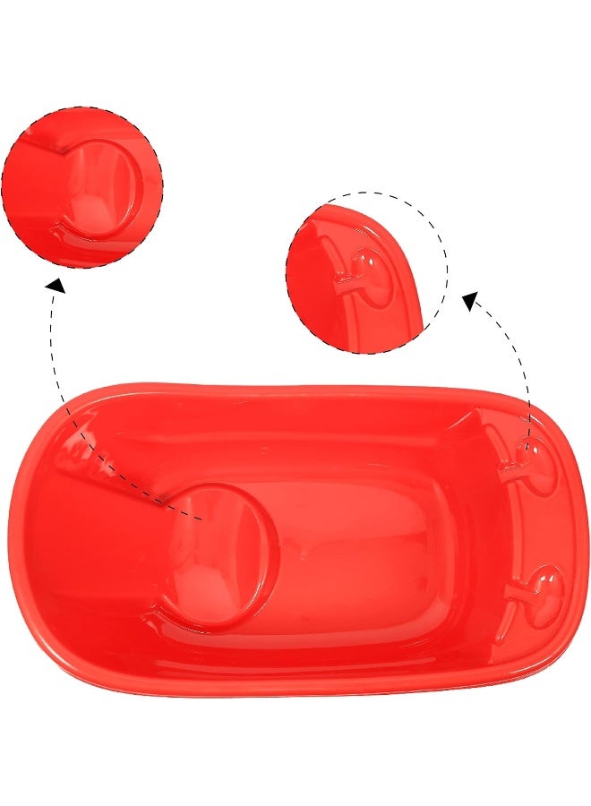 ESQUBE Esqube Baby Bath Tub, Kids bath tub Safe Non-Slip Material Used for Infant & Newborn, BPA-Free (Red)  - Image 5