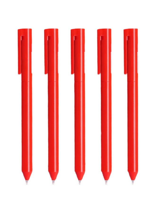 Snowhite Rotating Gel Pen, Red High-Quality, 0.5Mm Quick-Drying, Exam Pen, Small Red Pen, Signature Pen, Cs Pen Tip, Ink Pen, Red 5 Pieces, G-606 - Image 2
