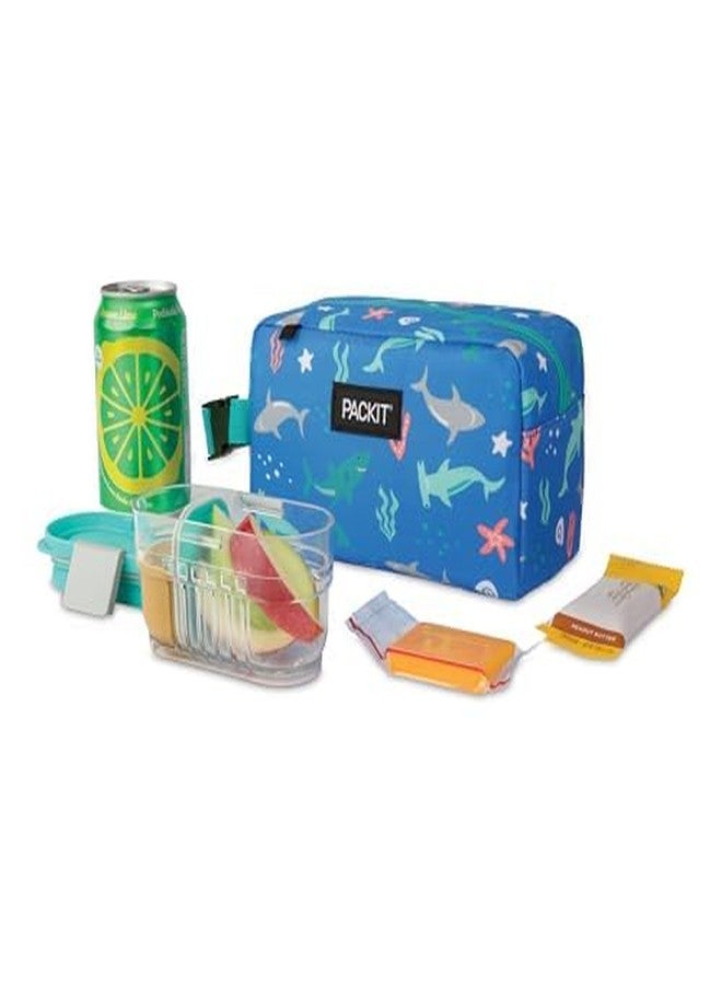 PackIt® Freezable Snack Box, Sea Shark, Built with ECOFREEZE® Technology, Collapsible, Reusable, Zip Closure with Buckle Handle, Designed For Work Snacks, Fresh Snacks On the Go, Adults, and All Ages - Image 5