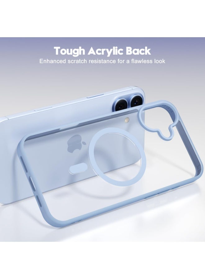 أكاليكس حافظة مغناطيسية لهاتف iPhone 16 Plus، متوافقة مع MagSafe، غطاء فاخر مطلي، حافظة هاتف واقية شفافة ناعمة من مادة TPU مقاومة للصدمات، (ازرق سماوي) - Image 4