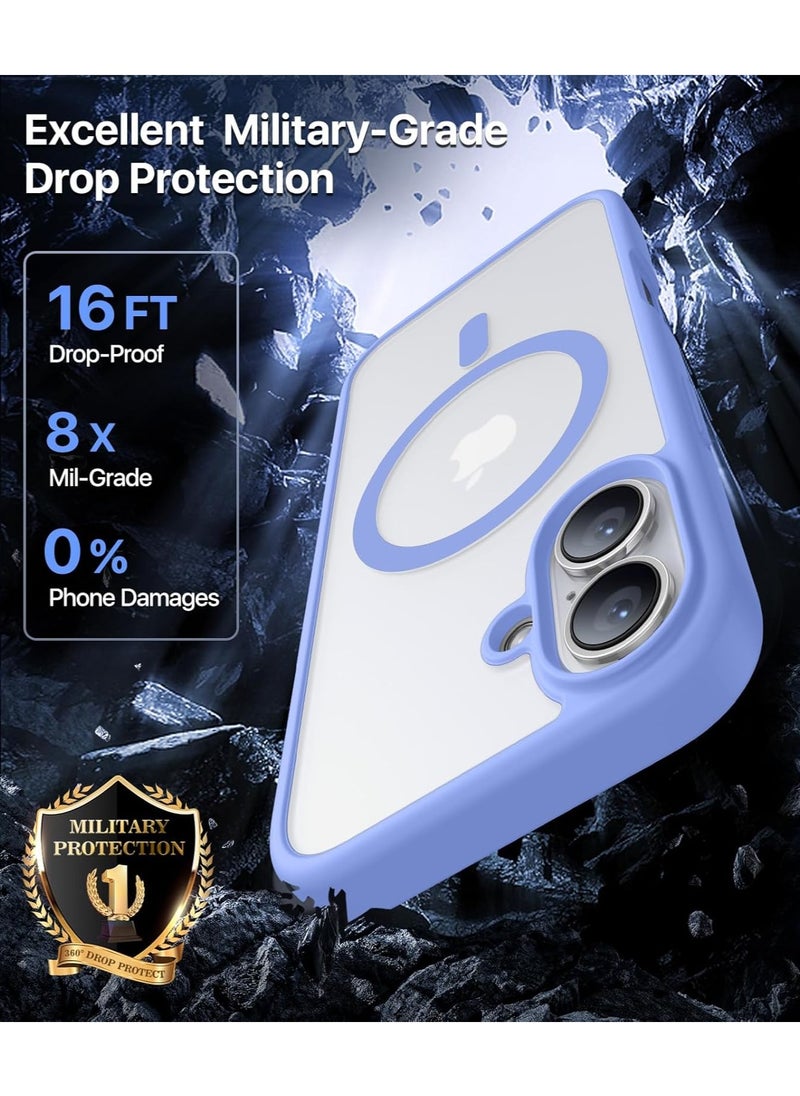 Denx - Magnetic Case for iPhone 16 Plus Case, Compatible with MagSafe, Plating Luxury Cover, Clear Soft TPU Shockproof Protective Phone Case, (sky blue) - Image 1