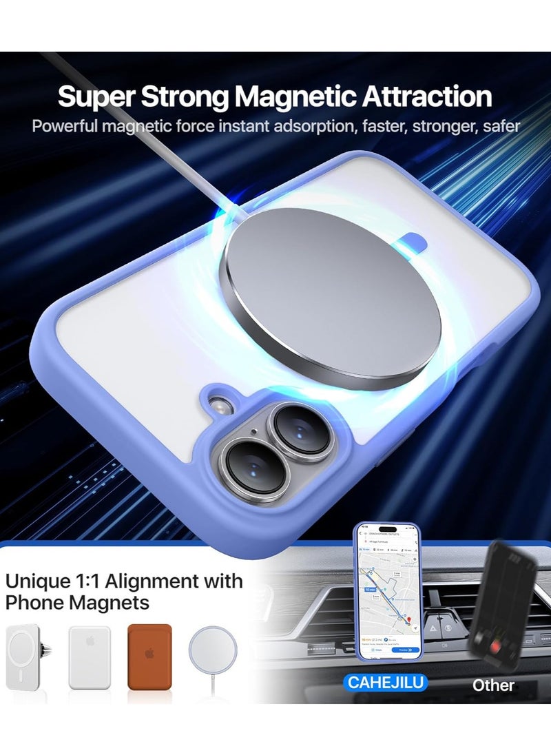 Denx - Magnetic Case for iPhone 16 Plus Case, Compatible with MagSafe, Plating Luxury Cover, Clear Soft TPU Shockproof Protective Phone Case, (sky blue) - Image 1