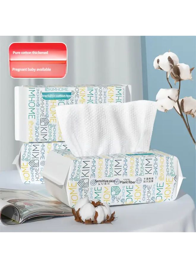 مناديل الوجه القابلة للتخلص من سميكة وناعمة وماصة من القماش غير المنسوج ذات الاستخدام المزدوج للاستخدام الجاف والرطب - Image 3