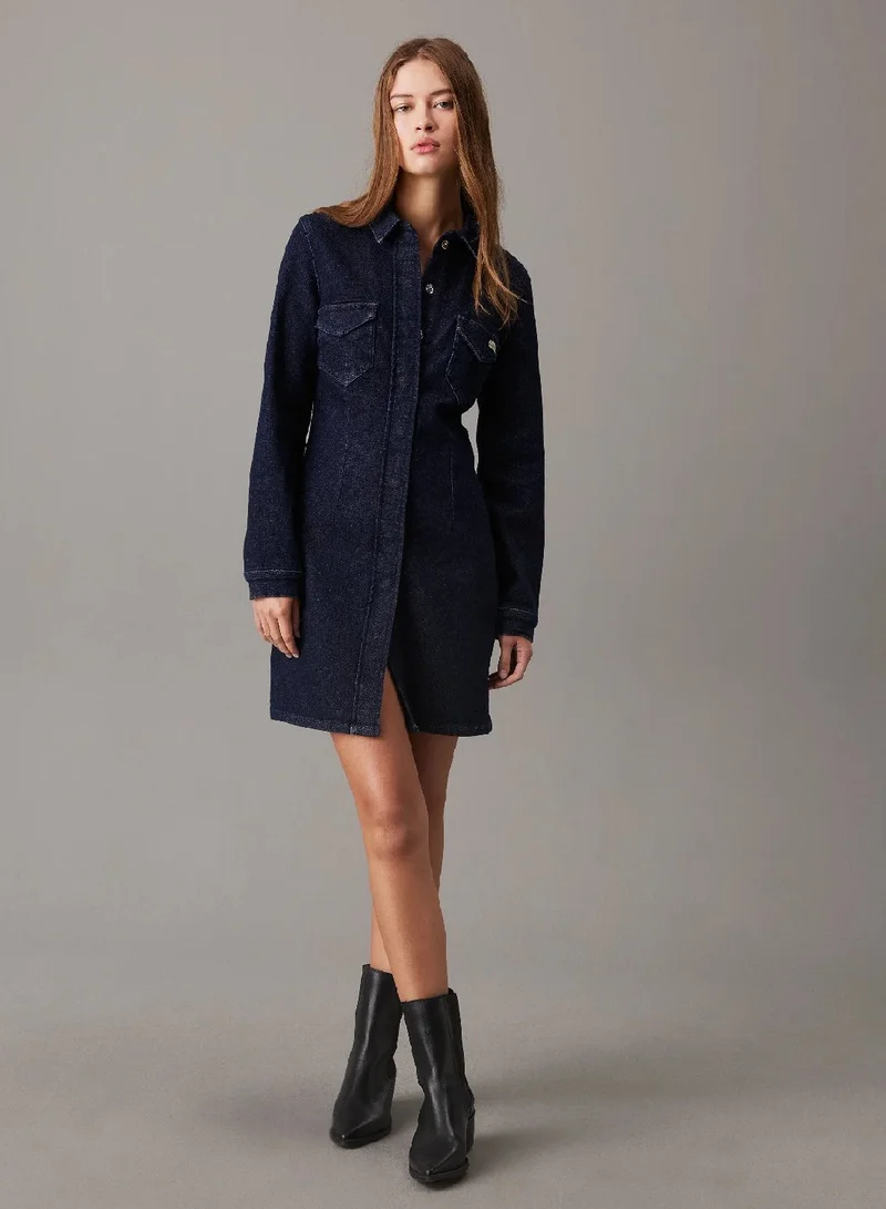 Calvin Klein Jeans Fitted Denim Shirt Dress