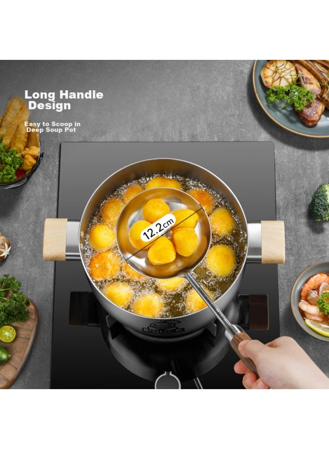 COOKER KING Chuidahuang 316 Stainless Steel Strainer, Rosewood Handle Thickened Strainer For Wok, Stainless Steel Pot Without Coating  - Image 5