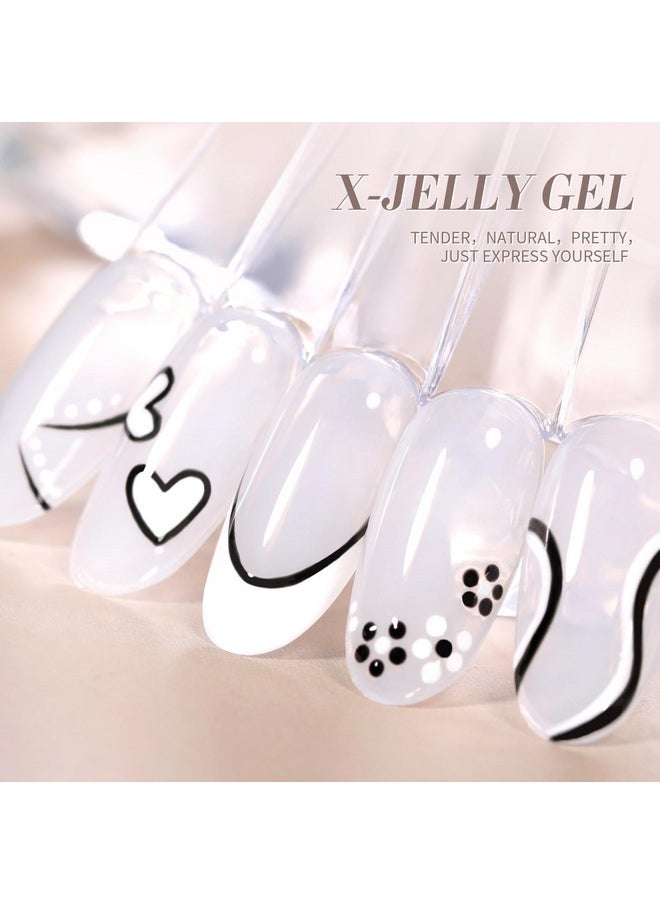 Born Pretty Born Pretty Milky White Gel Nail Polish Jelly White Sheer Translucent Neutral Gel Polish Hema-Free Soak Off Nail Art Gel 0.5Oz 15ml, 0.54 Fl Oz  - Image 2