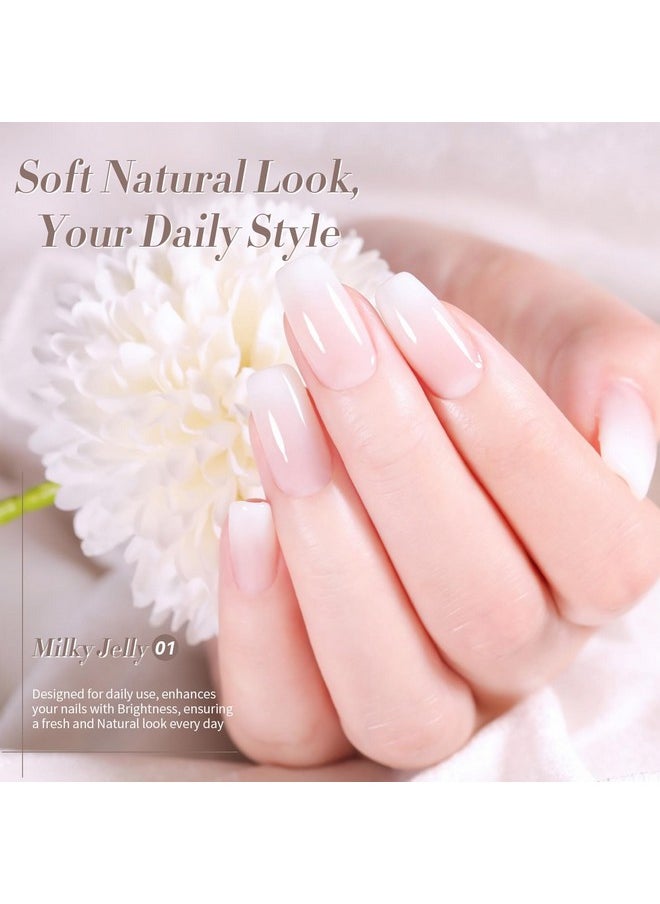 Born Pretty Born Pretty Milky White Gel Nail Polish Jelly White Sheer Translucent Neutral Gel Polish Hema-Free Soak Off Nail Art Gel 0.5Oz 15ml, 0.54 Fl Oz  - Image 4