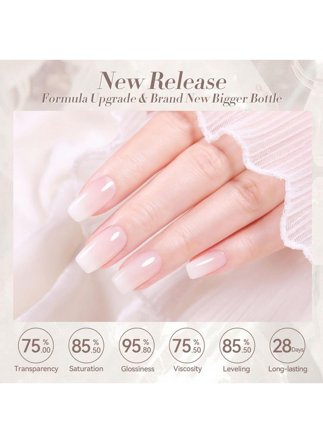 Born Pretty Born Pretty Milky White Gel Nail Polish Jelly White Sheer Translucent Neutral Gel Polish Hema-Free Soak Off Nail Art Gel 0.5Oz 15ml, 0.54 Fl Oz  - Image 5