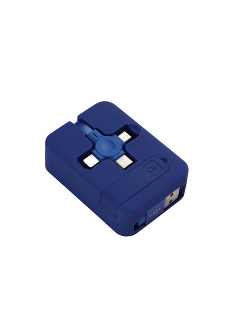 Super Fast Charging Three-in-one Retractable Phone Stand Data Cable Macron Universal Usb-c Type-c Android Phones-Model:Blue
