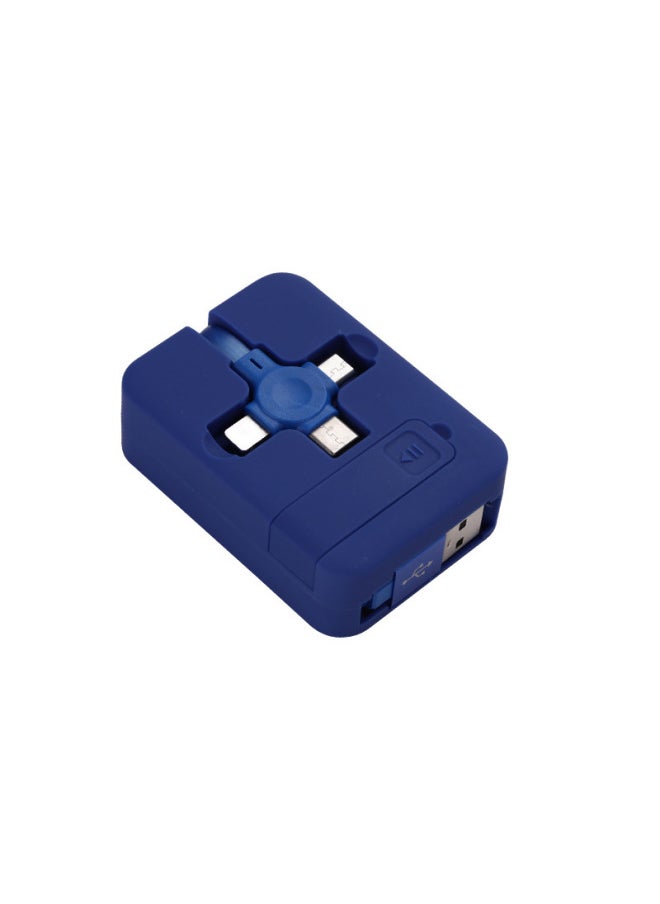 Generic - Super Fast Charging Three-in-one Retractable Phone Stand Data Cable Macron Universal Usb-c Type-c Android Phones-Model:Blue - Image 1
