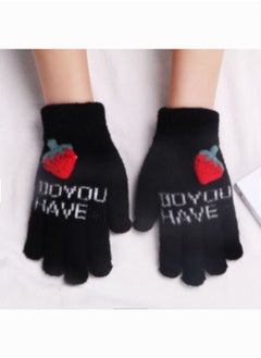 Generic Women girly strawberry mobile screen touch fingers winter wool gloves  - Image 3