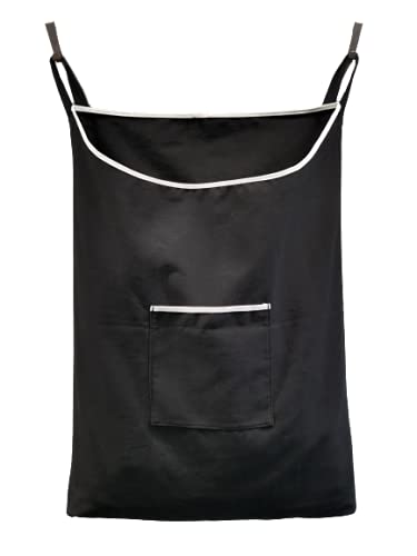 GORISEN Laundry Collector, Laundry Hamper, Door Hanging Laundry bag with hooks (Black, 65Liters) - Image 1