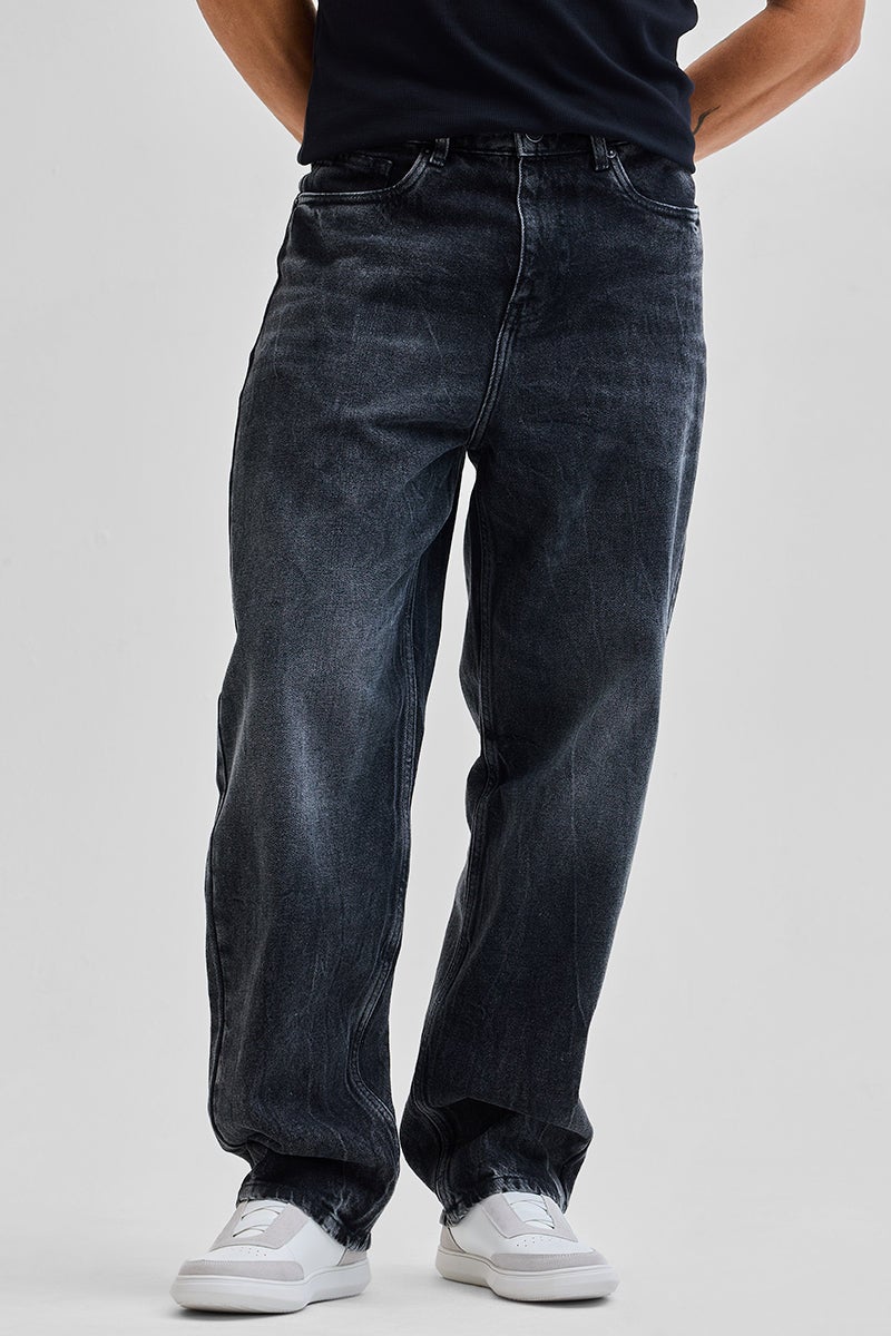 SNITCH Charcoal Grey Loose Fit Jeans - Image 1