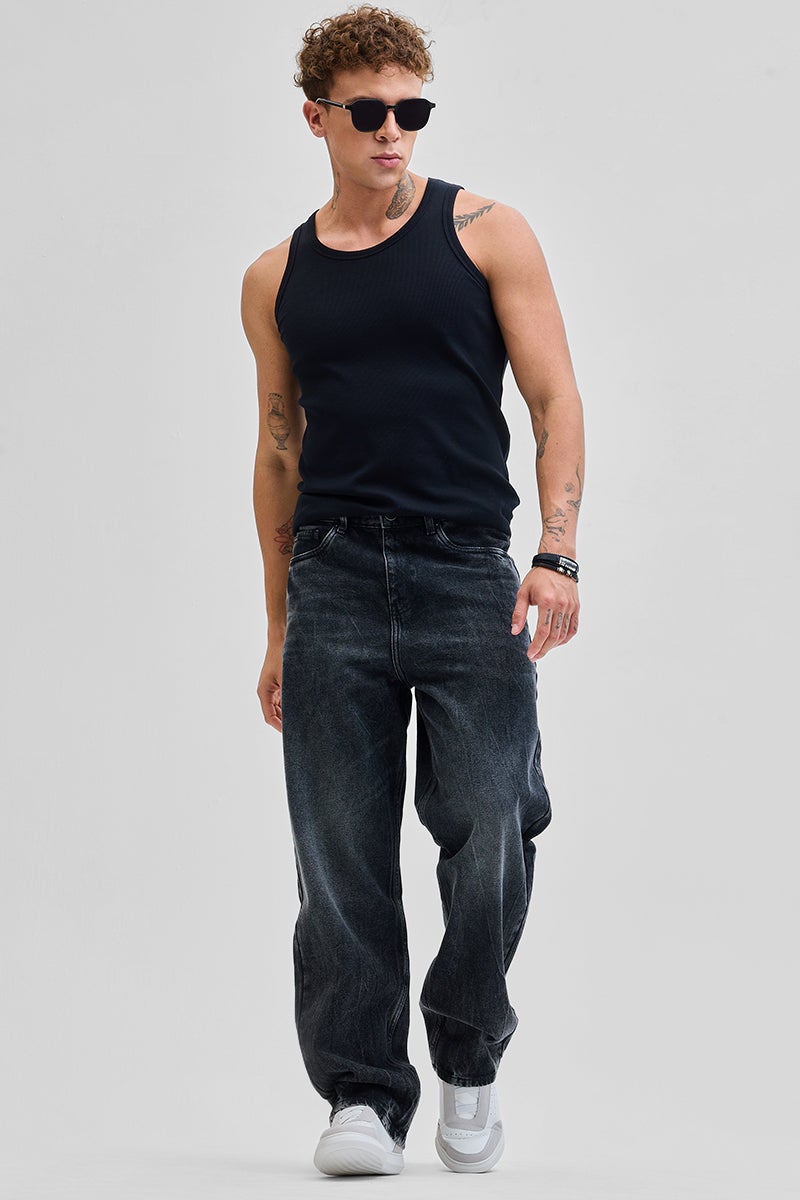 SNITCH Charcoal Grey Loose Fit Jeans - Image 3