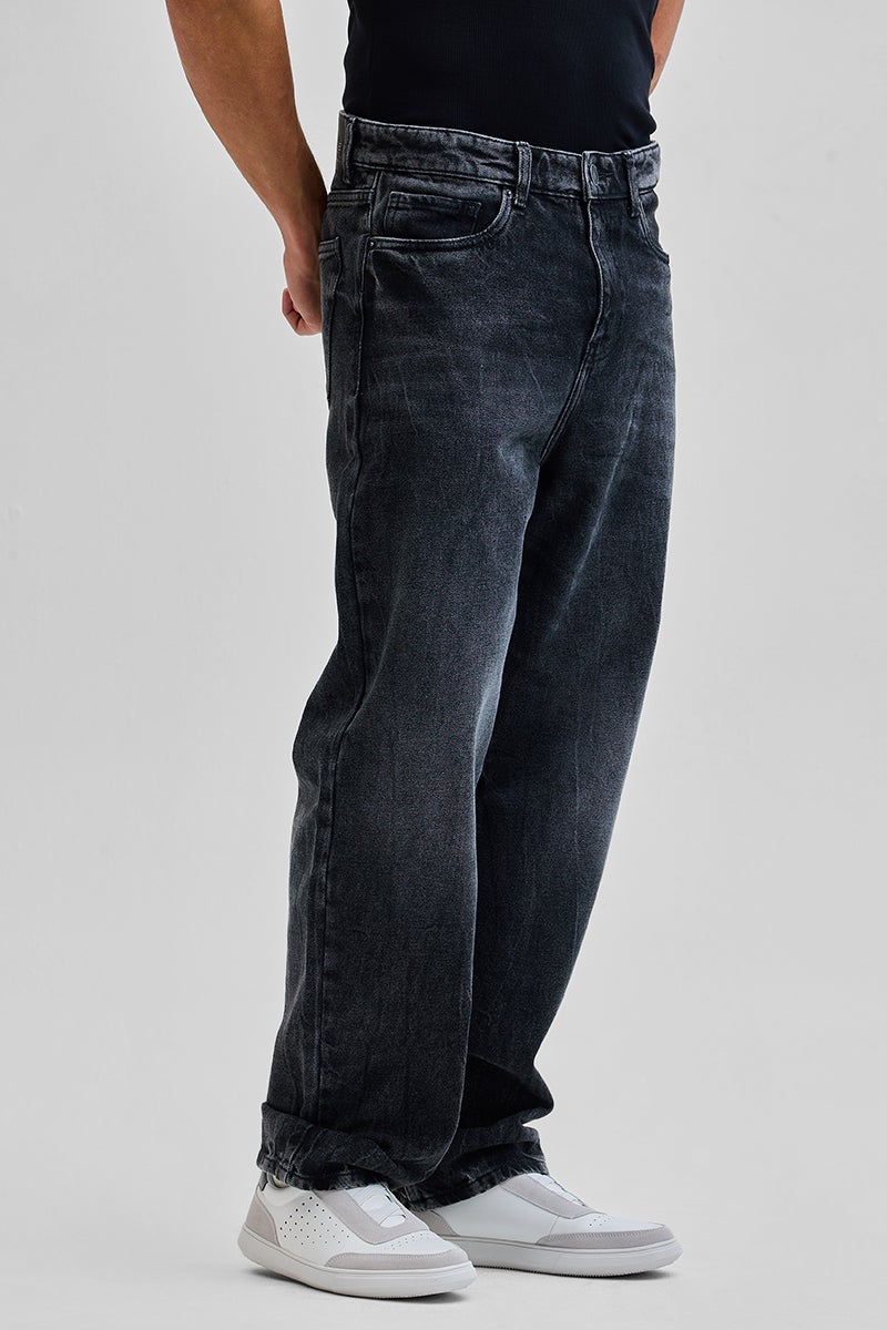 SNITCH Charcoal Grey Loose Fit Jeans - Image 5