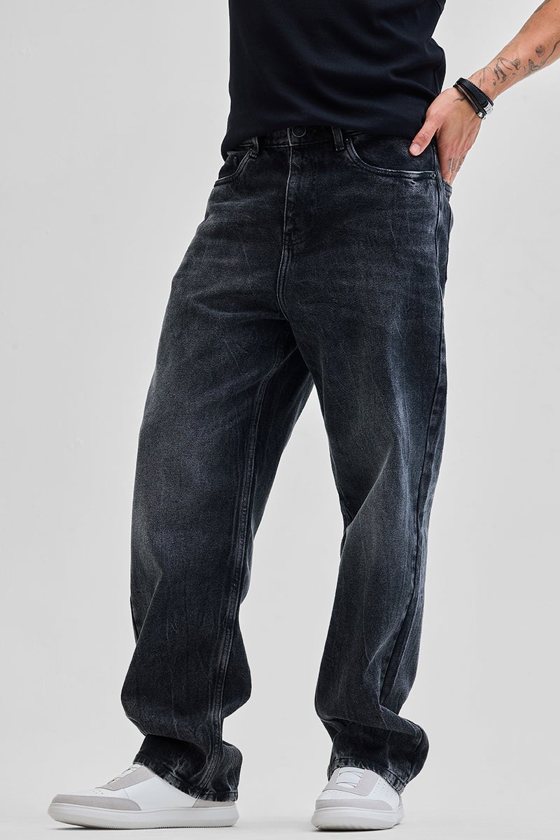 SNITCH Charcoal Grey Loose Fit Jeans - Image 4