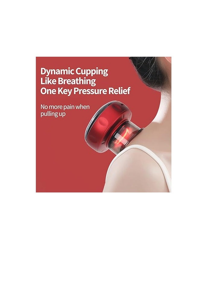 Generic - Smart Dynamic Cupping Therapy Set 3-in-1 Cellulite Massage Tool for Gua Sha Massage Removal with 12 levels of temperature and suction Sapwell (Red) battery-powered cupping therapy set - Image 1