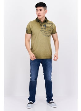 Canadian Peak Men Regular Fit Graphic Short Sleeves Polo Shirt, Olive  - Image 2
