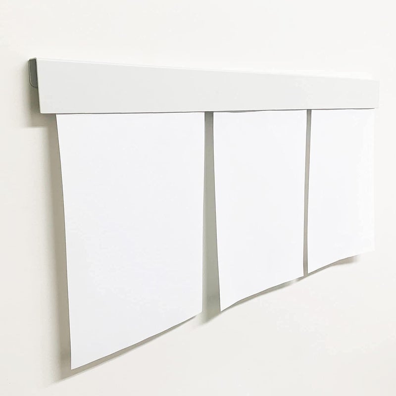 Mitus Picture Hanging System - Display Children Kid's Artwork Frame - 28" Magnetic Bar (Set of 2) White - Image 5