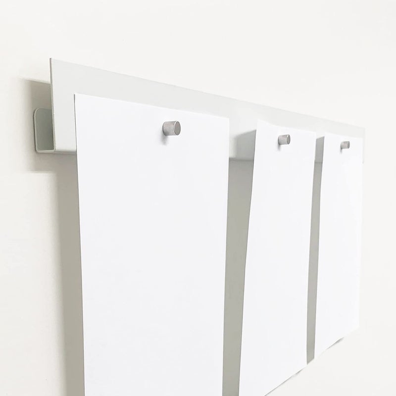 Mitus Picture Hanging System - Display Children Kid's Artwork Frame - 28" Magnetic Bar (Set of 2) White - Image 2