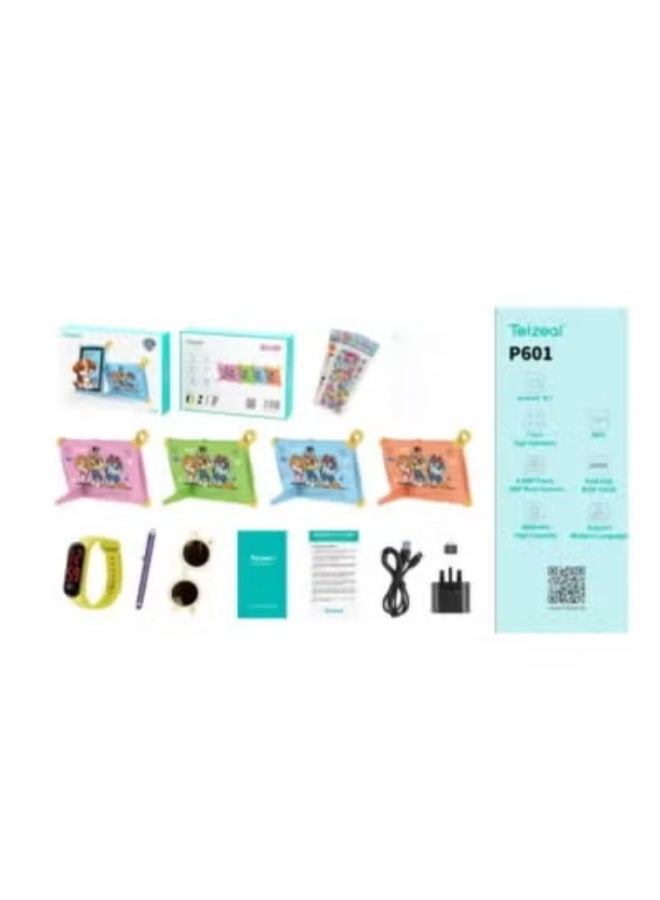 Telzeal P601 Kids Tablet 7-Inch HD Display | Android 10.1 | 6GB RAM 128GB Storage | WiFi | Parental Controls | Preloaded Educational Apps & Games | Long Battery | Durable Green Shockproof Child-Safe Case - Image 3