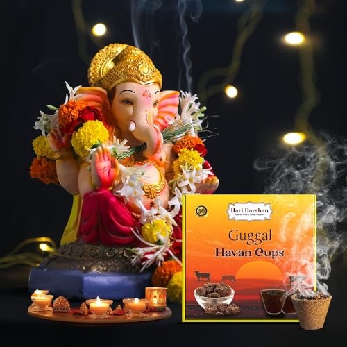 Hari Darshan Guggal Sambrani Cup – 48Cups | Pure & Natural Sambrani Dhoop Cup for Pooja Havan | Guggal Loban Dhoop with Soothing Aroma for Rituals & Festivals Pack of 4 (12 Each + Burner Plate) - Image 4