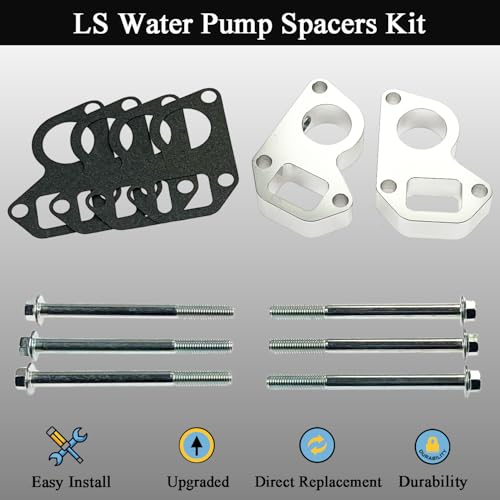 LLANNDER LS Water Pump Spacers Kit Adapter Swap for Camaro LS1/LS6 to Truck LQ4/LQ9/5.3L/6.0L Gen III/IV Engines (1998-2019) - Image 2