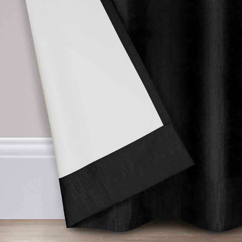 إكليبس Eclipse Kendall Modern Blackout Thermal Rod Pocket Window Starting لغرفة النوم أو غرفة المعيشة (لوحة واحدة) 42 × 63 أسود - Image 5