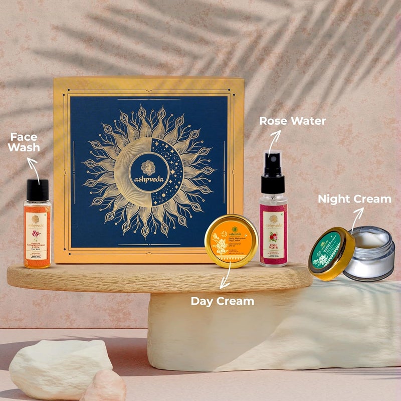 Ashpveda Luxury Ayurvedic Gift Box Set for Women and Men Beauty Skin Care Gifting Box with Face Wash Night Cream Day Cream and Rose Water Face Toner Gift Box 1 - Image 3