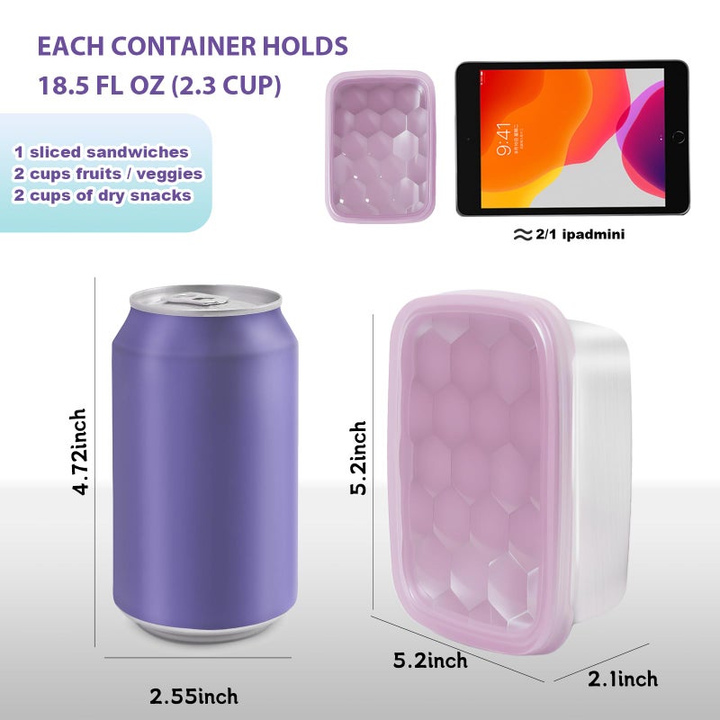 Tanjiae 3-Pack Stainless Steel Snack Containers for Kids & Toddlers - 550ml (18oz) Leakproof Reusable Food Containers with LFGB Certified Lids | Stackable Metal Lunch Box for Daycare, School, Travel - Image 4