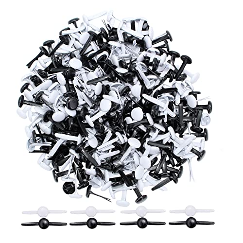 BESTCYC 8mm 1/3" 200pcs Black and White Metal Brad Paper Fastener Scrapbooking Card Making Art Craft Brads - Image 1