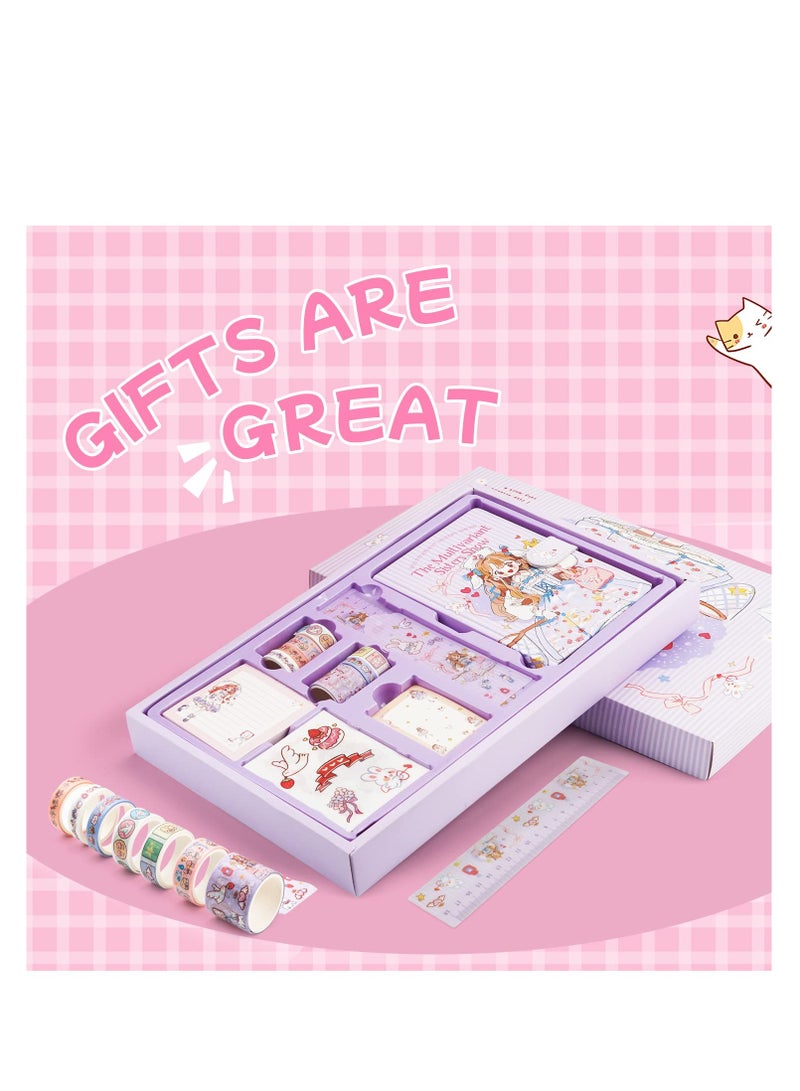 SYOSI DIY Journal Set for Girls, Age of 8 years old and up, Kids Scrapbook Kit Diary, Arts craft kit, Manual set for girls gift, Stationery Set, Decorate by yourself, Teenage Girls Birthday (Purple)  - Image 3