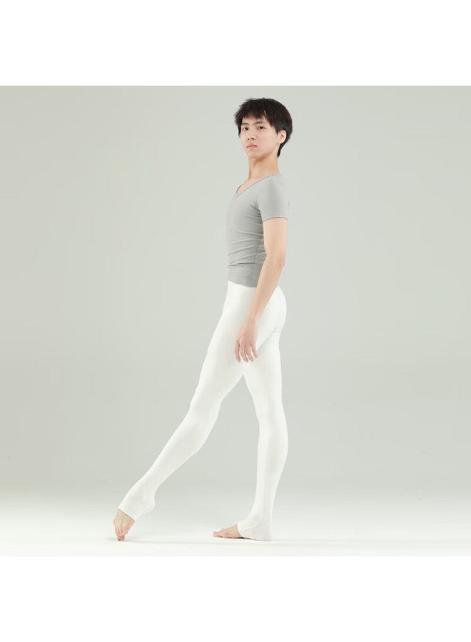 Sansha Male Ballet Dance Top, Youth Round Neck Short-sleeve Dance Practice Costume, Art Exam Training T-shirt, Limestone Color, 2XL - Image 3