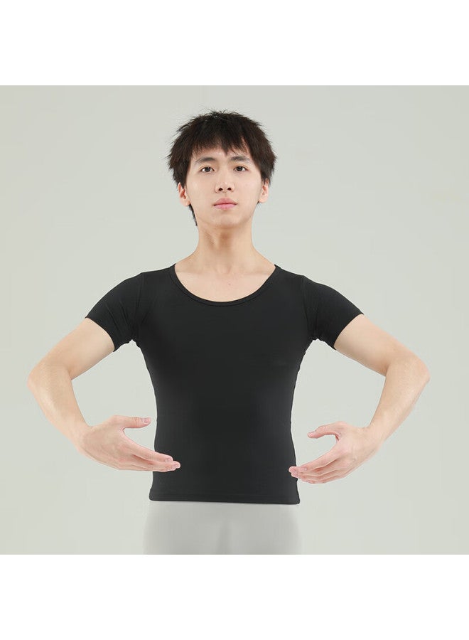 Sansha Male Ballet Dance Top, Youth Round Neck Short-sleeve Dance Practice Costume, Art Exam Training T-shirt, Limestone Color, 2XL - Image 5