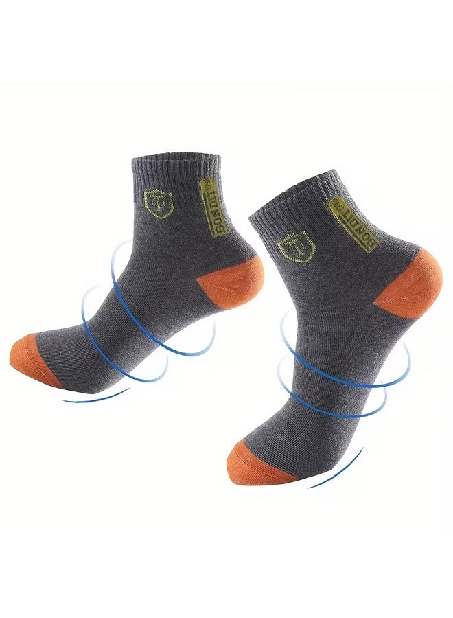 Zeemey 10-pair set Men's Business Casual Mid-Calf Socks - Breathable, Wicking, Multi-color Mixed Set - Image 5