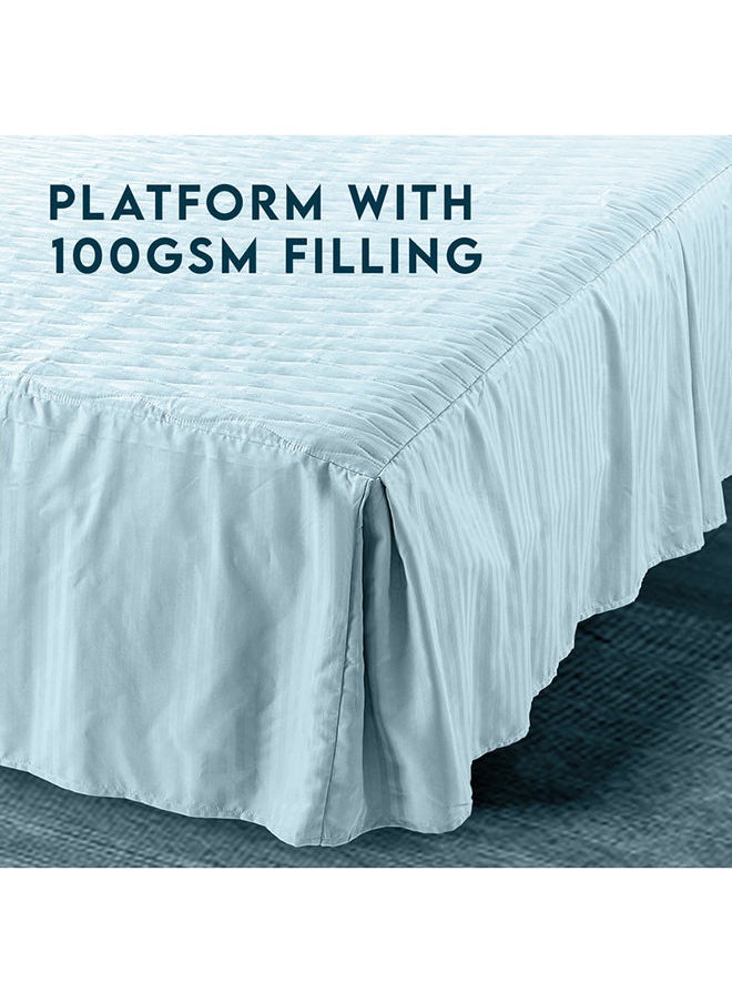 Unique Home - Hotel Style King Comforter Bedding Set - 1 King Comforter 1 Bedskirt (200x200+30+45cm with 100gsm Filling) 2 Pillow Shams 2 Pillow Cases -  Stripe Fabric Hotel Collection - Image 1