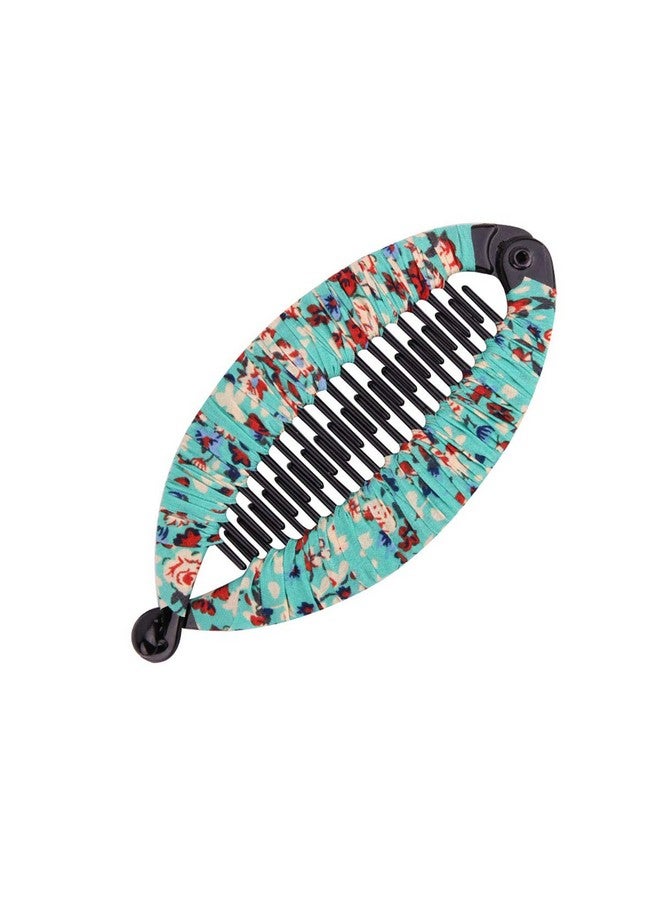 Fodattm مجموعة من 6 مشابك شعر على طراز بوهيميا مغلفة بقماش، مشط شعر، مشابك شعر على شكل سمكة بلاستيكية، مخلب شعر، مشبك شعر للنساء (كبير) - Image 5