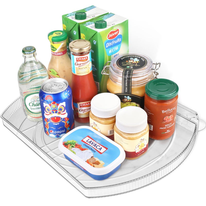 FIRJOY Lazy Susan Turntable for Refrigerator, Square Turntable Organizer for Fridge Cabinet, Pantry, Countertop | 16.5" x 11.1" (Rectangle 1 Pack - Clear) - Image 1
