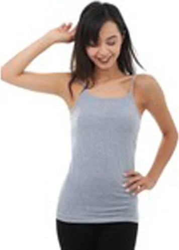 توتكو 3-Pack Passion Women's Ribbed Rope Strap Undershirt Gray