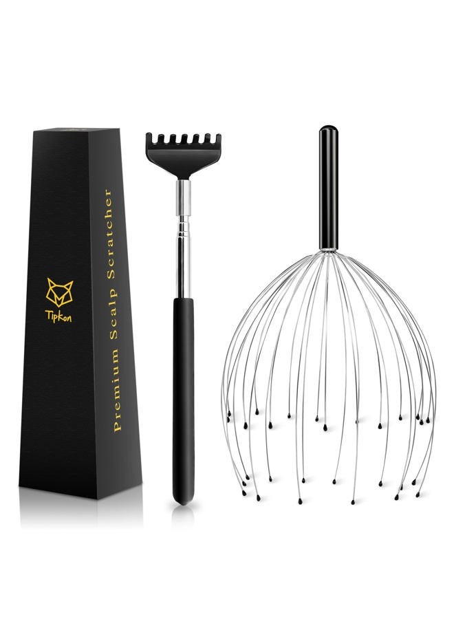 TIPKON 28 Fingers Head Massager and Back Massager (Black) - Image 1