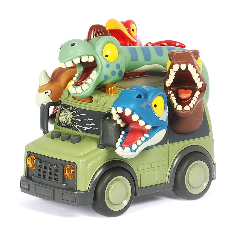 DINOBROS School Bus Toy with Light and Sound Dinosaurs Friction Powered Car Bus Toys for Kids Crazy Dino - Image 3