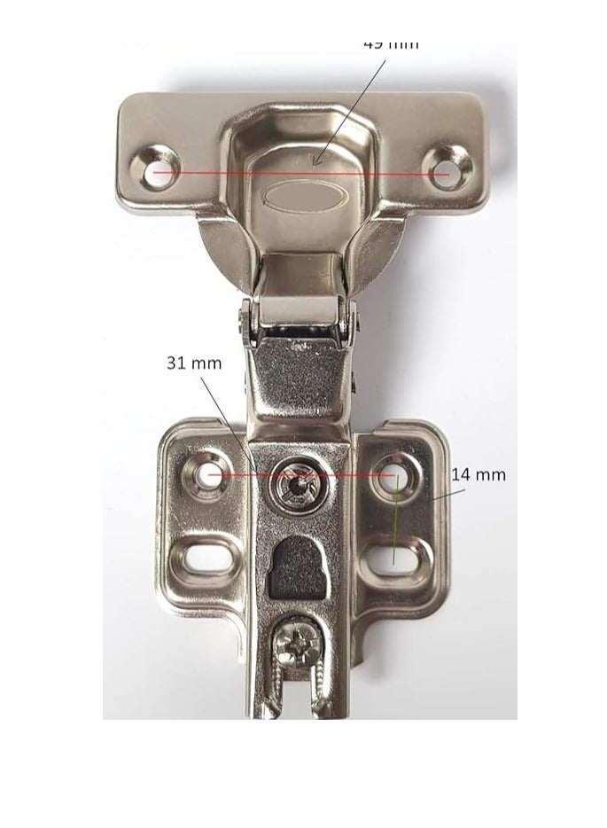 Royal Apex 110 Degree Angle Adjustable Stainless Steel Cabinet Door Concealed Cabinet Hinge Full Overlay Half Overlay Inset Hinges (2, Full Overlay) - Image 2