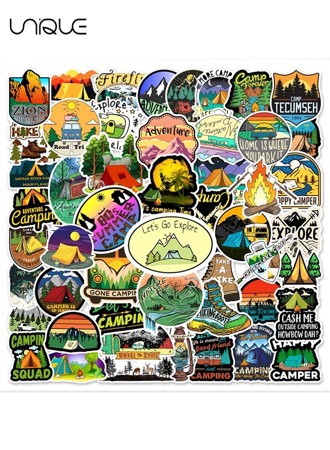Unique 50 قطعة من ملصقات الكتابة على الجدران للتخييم في الهواء الطلق، ملصقات الفينيل المقاومة للماء لزجاجات المياه والكمبيوتر المحمول والكمبيوتر والجيتار، هدايا للمراهقين والفتيات والمشجعين - Image 4