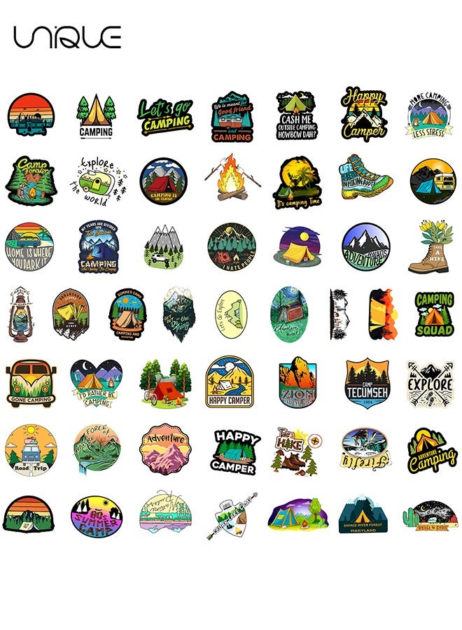 Unique 50 قطعة من ملصقات الكتابة على الجدران للتخييم في الهواء الطلق، ملصقات الفينيل المقاومة للماء لزجاجات المياه والكمبيوتر المحمول والكمبيوتر والجيتار، هدايا للمراهقين والفتيات والمشجعين - Image 2